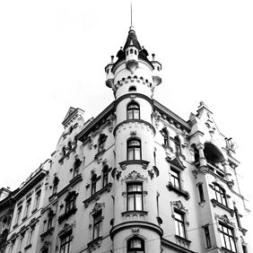 Eine prachtvolle Fassade in Wien.